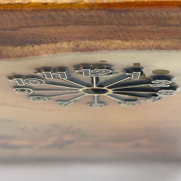 Vintage Lacquered Wood Wall Clock Deer Running in Woods 14x18 inches Retro - Picture 11 of 12